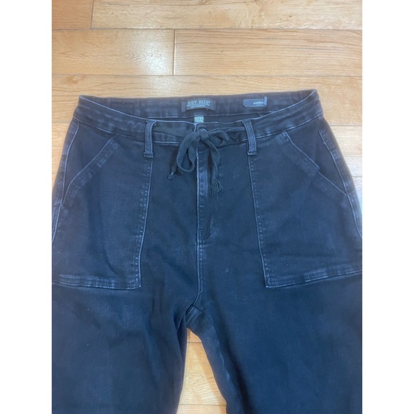 Judy Blue Jogger Denim Pants Drawstring Waist Casual Comfy Black Size‎ 15/32 - Picture 2 of 6